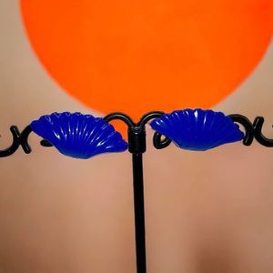 Royal Blue Fan Earrings!